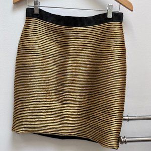 3.1 Phillip Lim Gold and Black Striped Mini Skirt